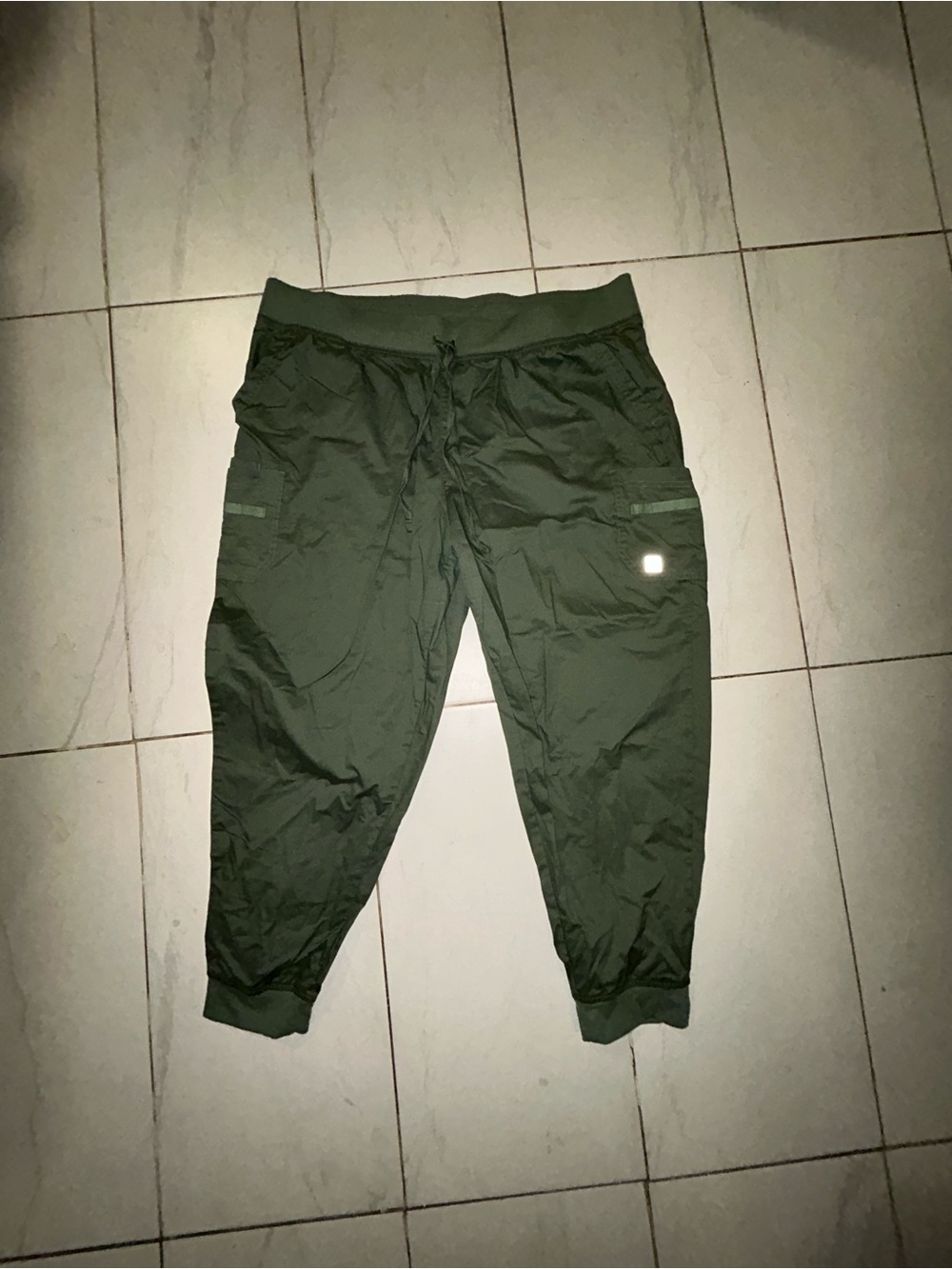 Kids Olive Green Cargo Jogger Pants